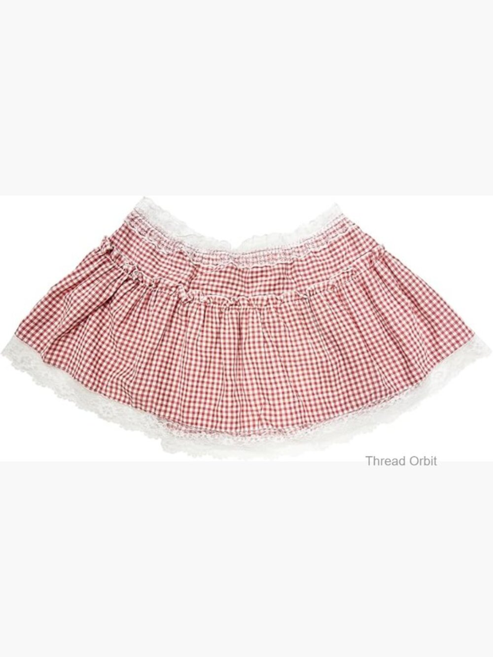 Men's Plaid Lace Hem Pleated Mini Skirt Crossdress Underwear